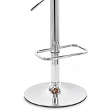 Black and Silver Fabric and Iron Low Back Adjustable Height Swivel Bar Chair