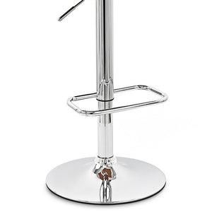 Black and Silver Fabric and Iron Low Back Adjustable Height Swivel Bar Chair