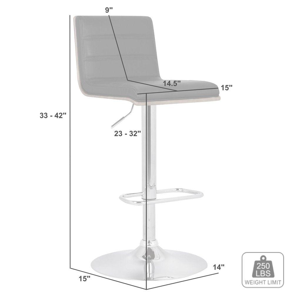 Black and Silver Fabric and Iron Low Back Adjustable Height Swivel Bar Chair