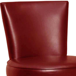 26" Red And Black Solid Wood Swivel Counter Height Bar Chair