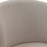 27" Tan and Espresso Fabric and Solid Wood Low Back Counter Height Swivel Bar Chair