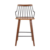26" Brown Manufactured Wood and Iron Counter Height Bar Chair