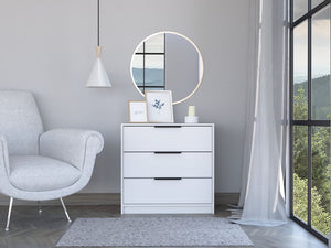 28" White Three Drawer Standard Chest