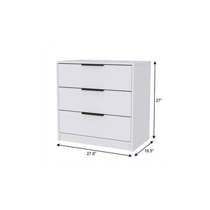 28" White Three Drawer Standard Chest