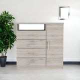 36" Light Gray Manufactured Wood Four Drawer Combo Dresser