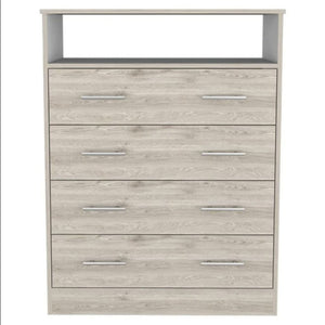 33" Light Grey Manufactured Wood Four Drawer Dresser