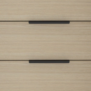28" Brown And Black Wood Three Drawer Dresser
