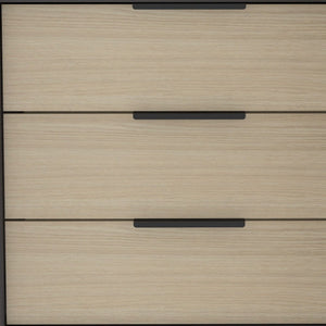 28" Brown And Black Three Drawer Dresser