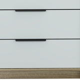 28" Brown And White Three Drawer Dresser