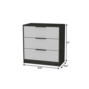 28" White And Smokey Oak Manufactured Wood Three Drawer Dresser