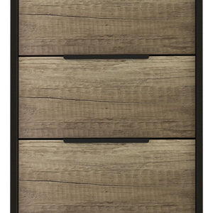 18" Black And Brown Wood Five Drawer Dresser