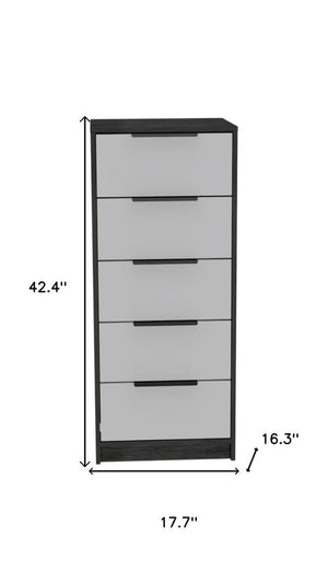 18" White Manufactured Wood Five Drawer Chest