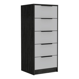 18" White Manufactured Wood Five Drawer Chest