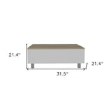 32" White And Light Oak Manufactured Wood Rectangular Lift Top Coffee Table With Drawer And Shelf