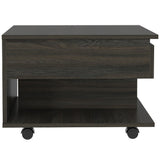 22" Carbon Espresso Manufactured Wood Rectangular Coffee Table With Drawer