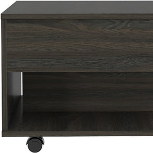 22" Carbon Espresso Manufactured Wood Rectangular Coffee Table With Drawer