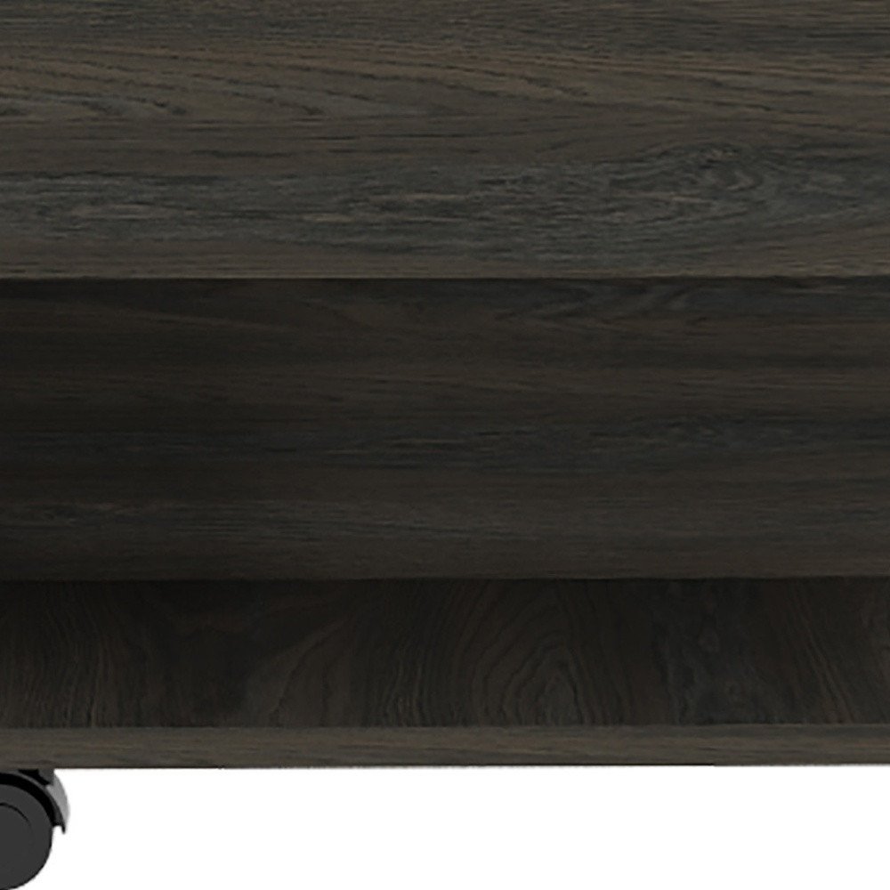 22" Carbon Espresso Manufactured Wood Rectangular Coffee Table With Drawer