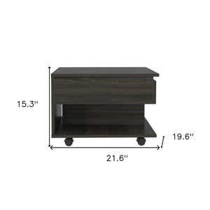 22" Carbon Espresso Manufactured Wood Rectangular Coffee Table With Drawer
