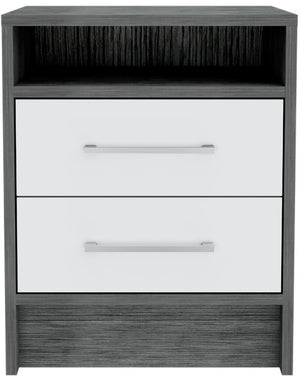 20" Wood Two Drawer Nightstand