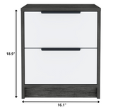 19" Wood Two Drawer Nightstand