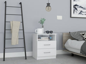 20" Wood Two Drawer Nightstand