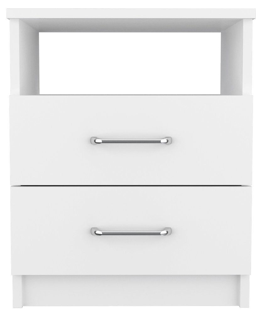 20" Wood Two Drawer Nightstand