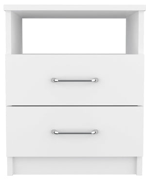 20" Wood Two Drawer Nightstand