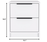 19" Wood Two Drawer Nightstand