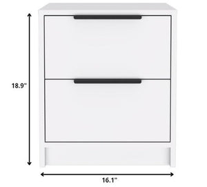 19" Wood Two Drawer Nightstand