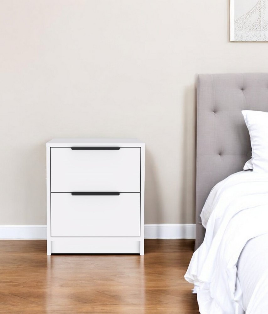 19" Wood Two Drawer Nightstand