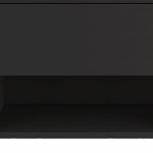 22" Black Wood One Drawer Nightstand