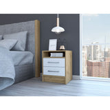 20" Wood Two Drawer Nightstand