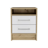 20" Wood Two Drawer Nightstand