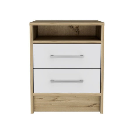 20" Wood Two Drawer Nightstand