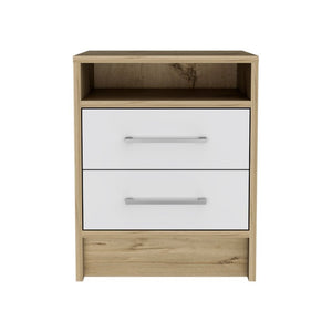 20" Wood Two Drawer Nightstand