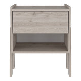 22" Light Gray Wood One Drawer Nightstand