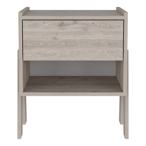 22" Light Gray Wood One Drawer Nightstand