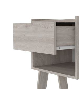 22" Light Gray Wood One Drawer Nightstand