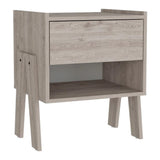 22" Light Gray Wood One Drawer Nightstand
