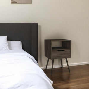 25" Wood One Drawer Nightstand