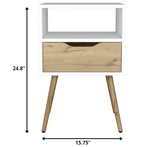25" Wood One Drawer Nightstand