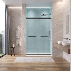 Aluminum Frame Double Double Soft Close Shower Door, Tempered Glass And Dual Stainless Steel Handles by Couch.com