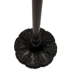 63" Brown Two Light Traditional Shaped Floor Lamp With White Stained Glass Bowl Shade