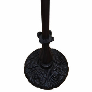 62" Brown And White Floor Lamp With White Glass Bowl Shade