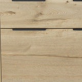 47" Brown and Black Four Drawer Double Dresser