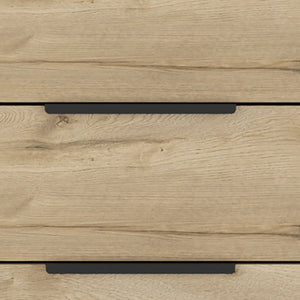 18" Brown And Black Wood Three Drawer Dresser