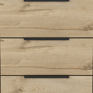 18" Brown and Black Three Drawer Standard Chest