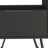 22" Black Wood Nightstand