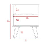 22" Gray Faux Wood Nightstand With Storage