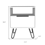 22" White Wood Nightstand